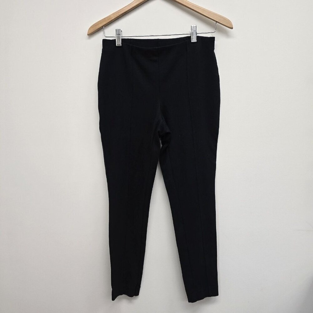 J. Jill Ponte Leggings Pants Womens Size SP Small Petite Black Contrast Leg Line